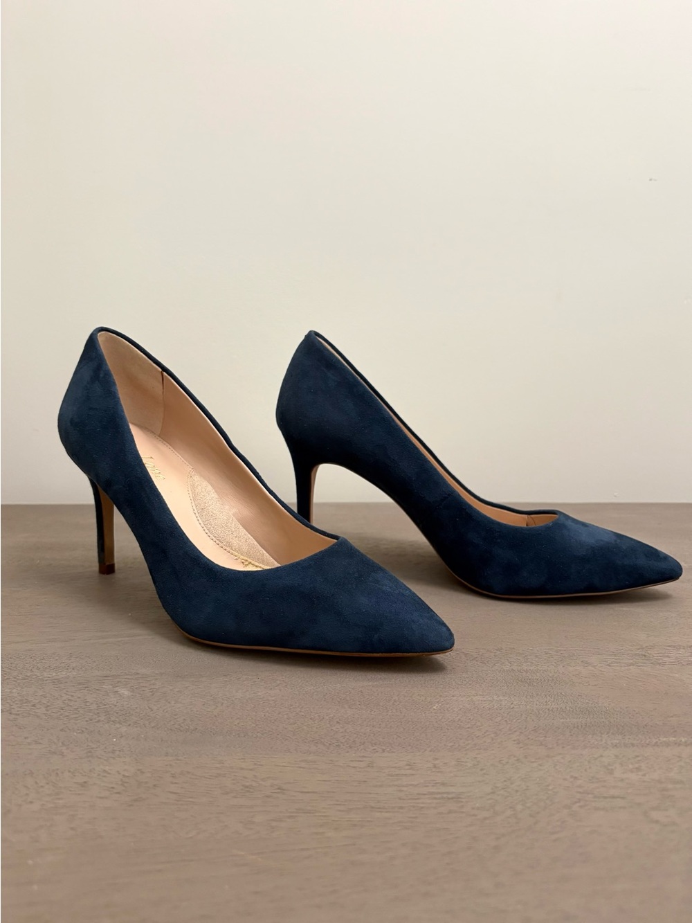 Classic Navy Blue Pointed-Toe Suede Women's Pumps